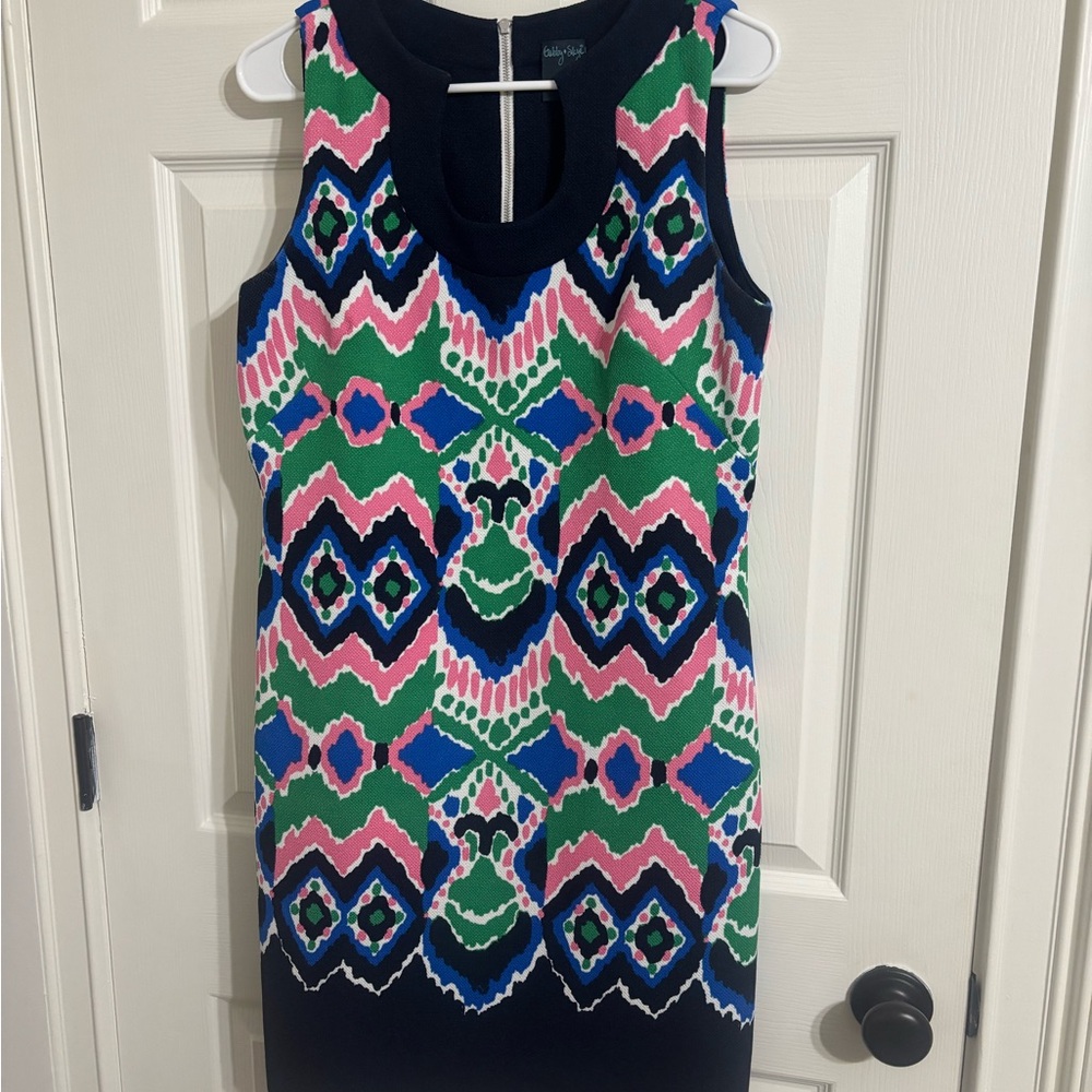 Gabby Skye Navy Textured Dress